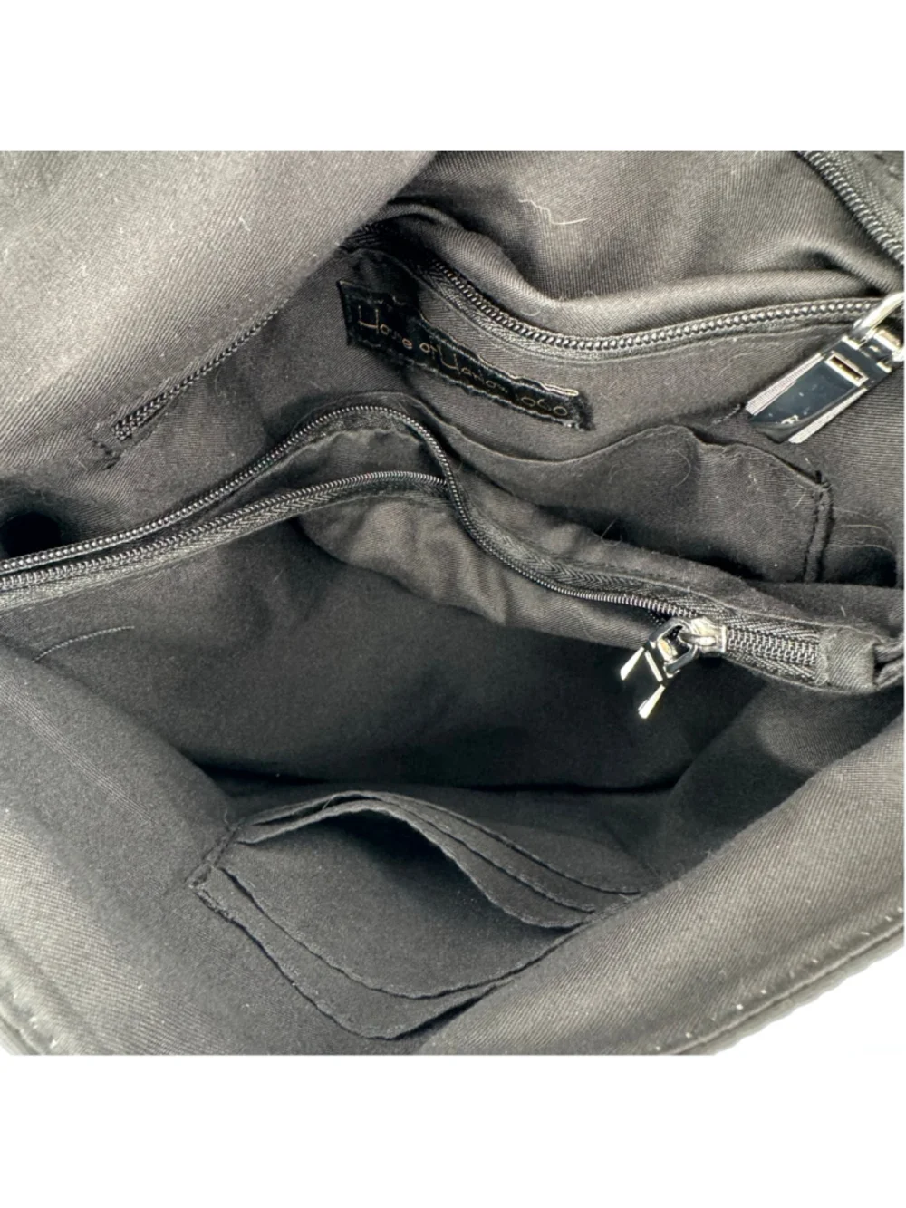 House of Harlow 1960 Crossbody Bag Black Nylon Zip Pockets Quiet Luxury